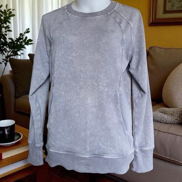 LULULEMON ( 6 ) Scuba Crew Stone Washed Lunar Rock W3CT3S - Picture 1 of 6